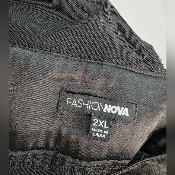 Fashion Nova 2X Epic Nights Sequin Gown Dress Black Party Sexy AX-1592 - Picture 11 of 14